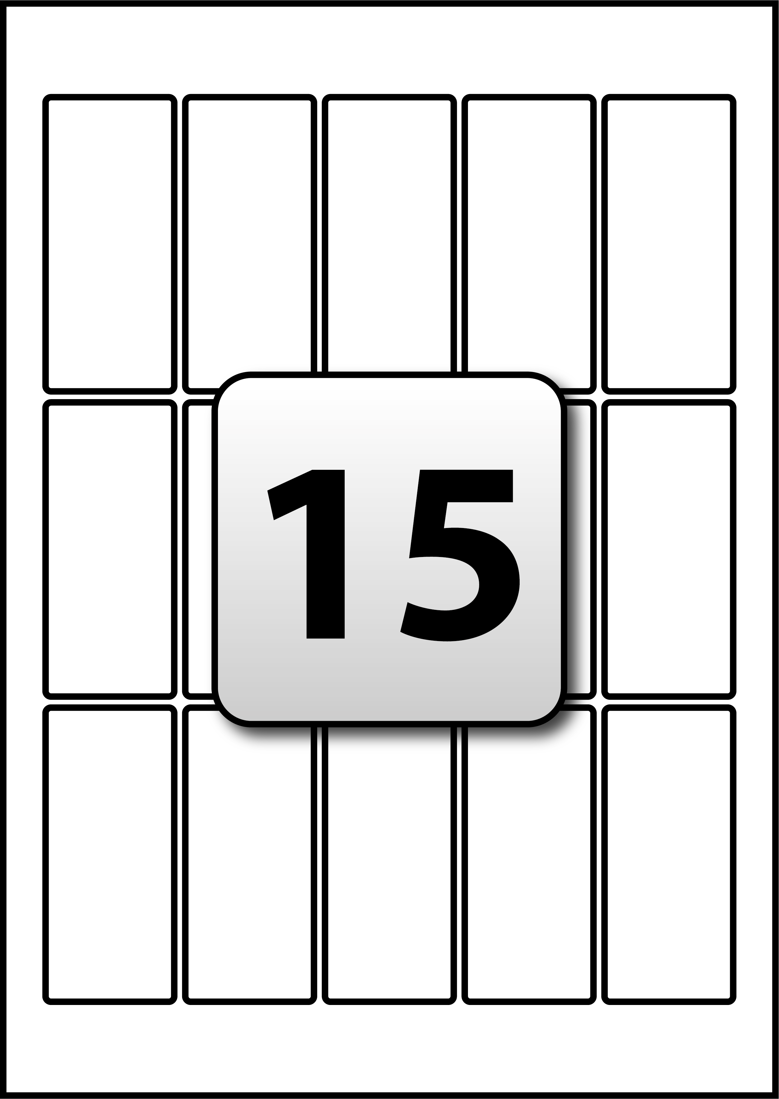15 Rectangle Labels per A4 sheet 35 mm x 80 mm - Flexi Labels